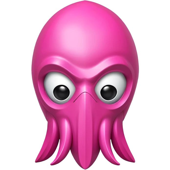 Squid Game pink guard mask with triangle shape on face, 3D style, smooth and glossy emoji