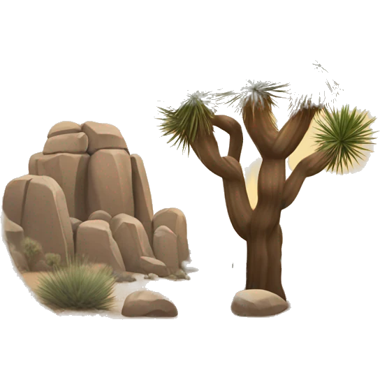 Joshua trees and rocks emoji