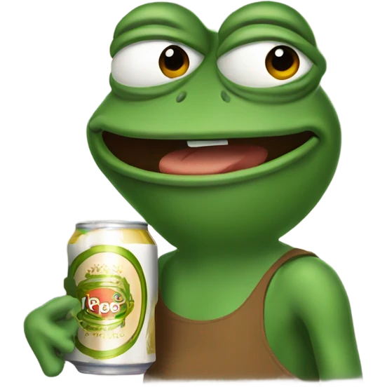 pepe drinking a beer emoji