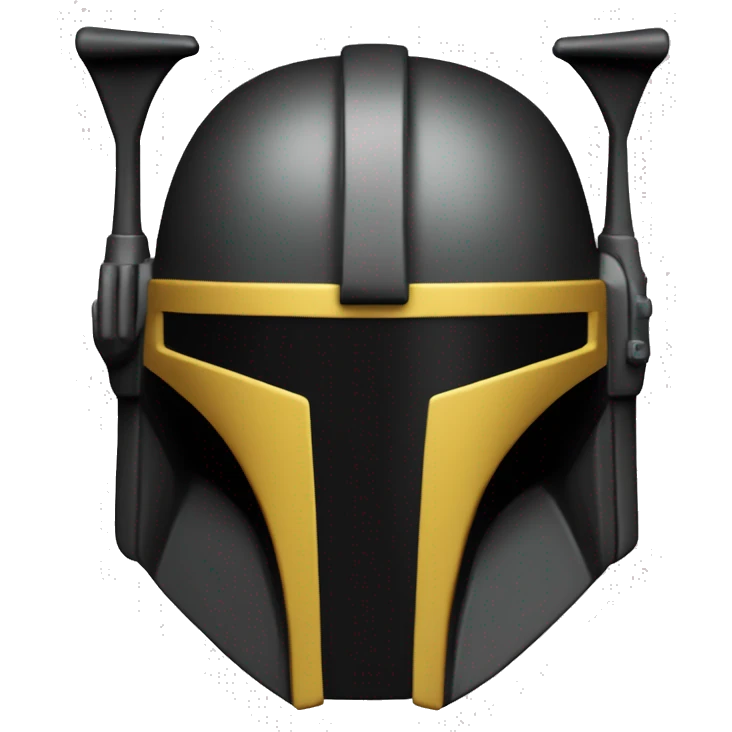 Mandalorian helmet black and yellow with antenna emoji