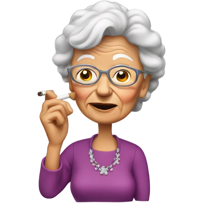 Grandma Smoking emoji