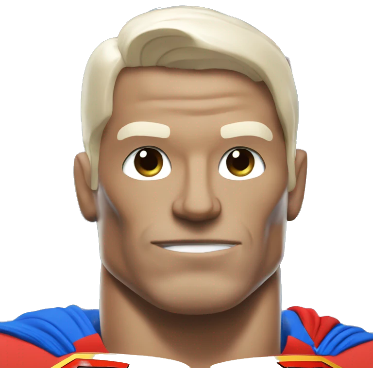 White bodybuilder Superman emoji