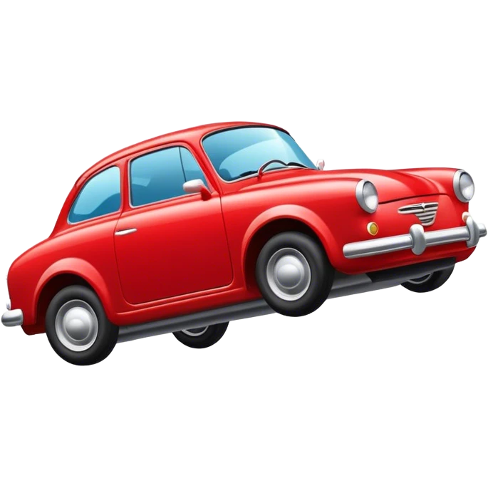 Red car jumped from the springboard emoji