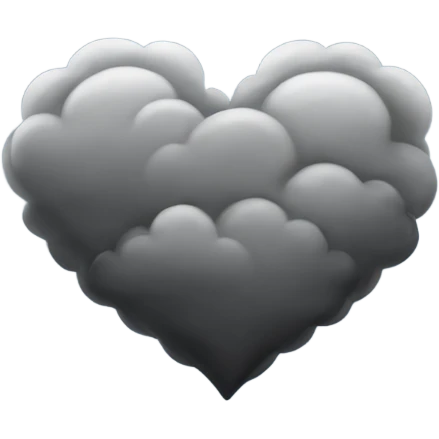 Dark grey cloud heart emoji