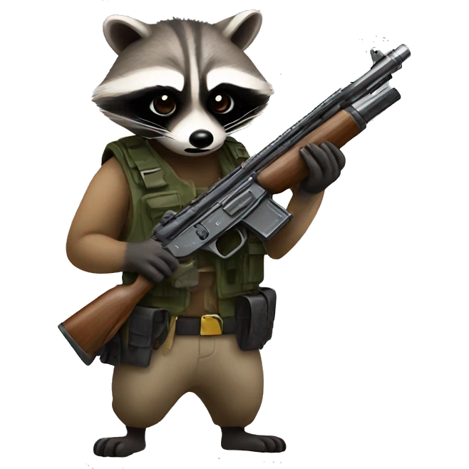 raccoon with gun emoji