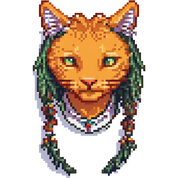 orange cat with dreads emoji