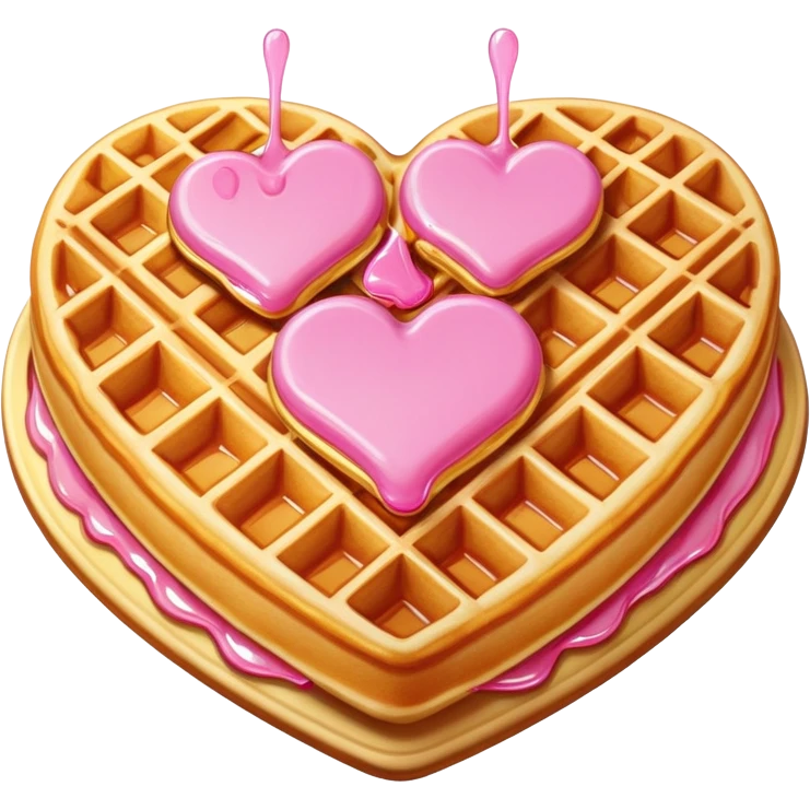 Pink heart shaped waffles  emoji