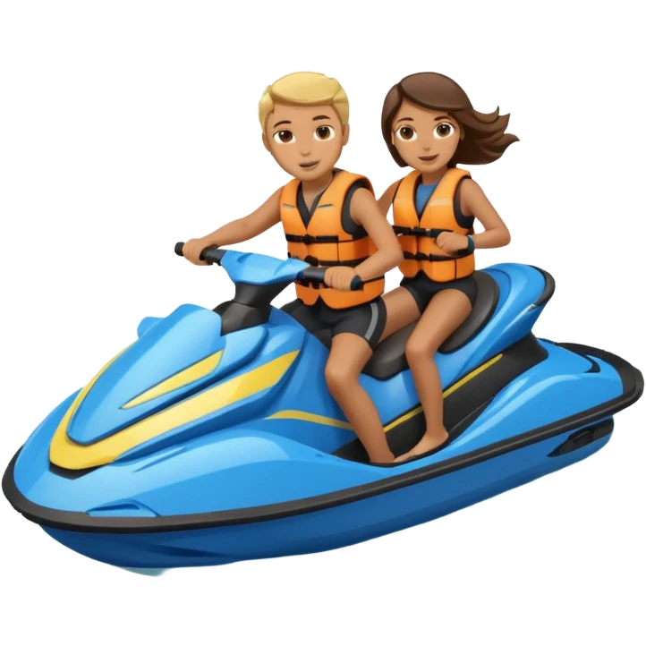 Three people riding a jet ski  emoji