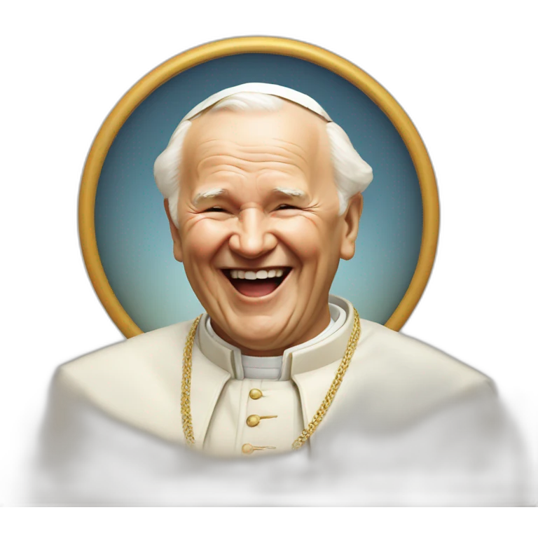 John paul II laughing emoji
