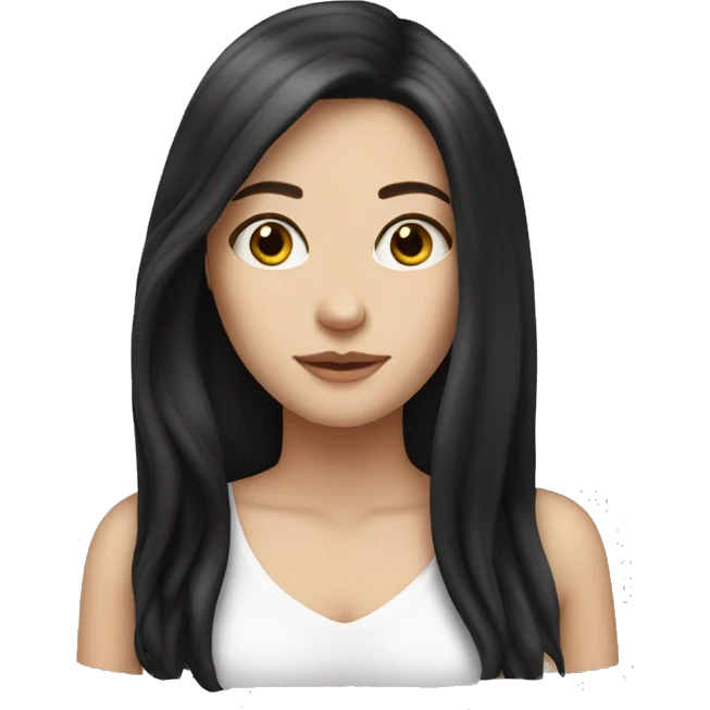 White girl with long black hair emoji