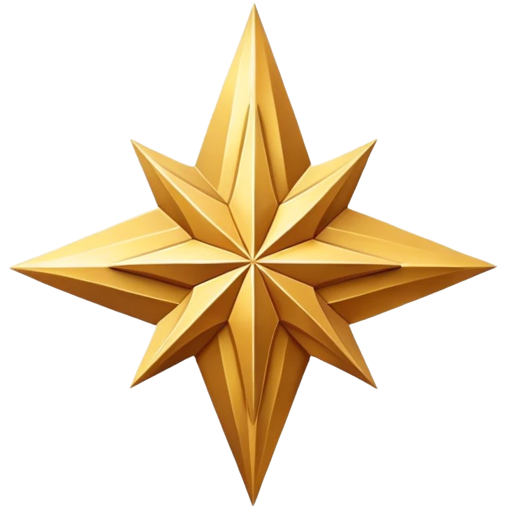 eight-pointed star with wide points and mountain silhouette in center emoji