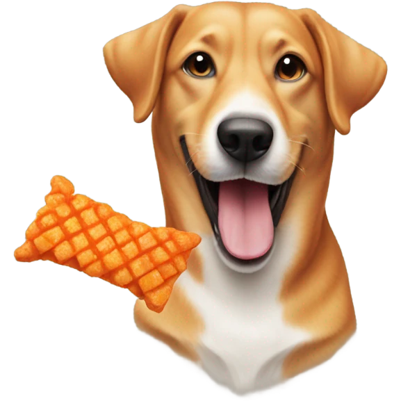 Dog eating Cheeto’s emoji