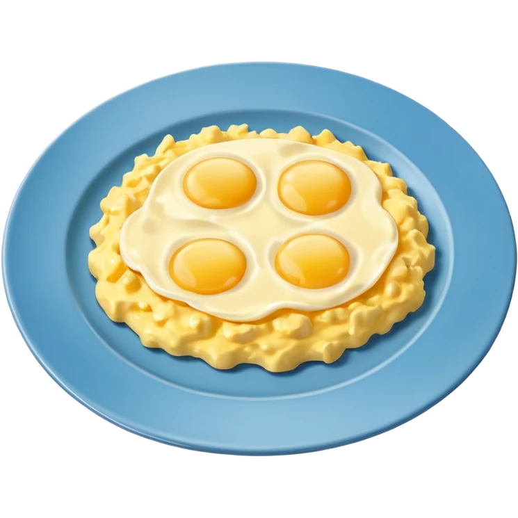 plate of scrambled eggs, minimal, simple, clear, vibrant yellow emoji
