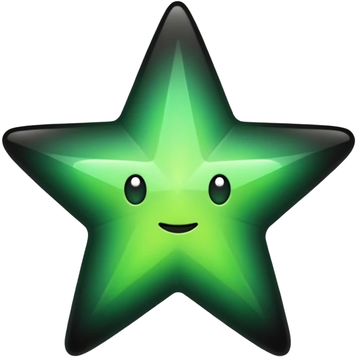half black half green star  emoji