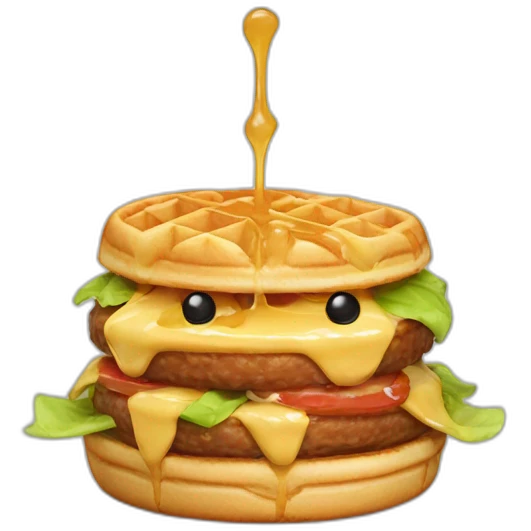 waffle burger emoji