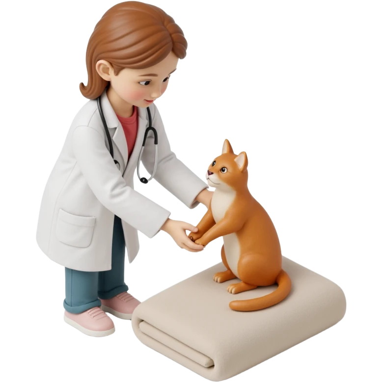 veterinarian examining a cat emoji