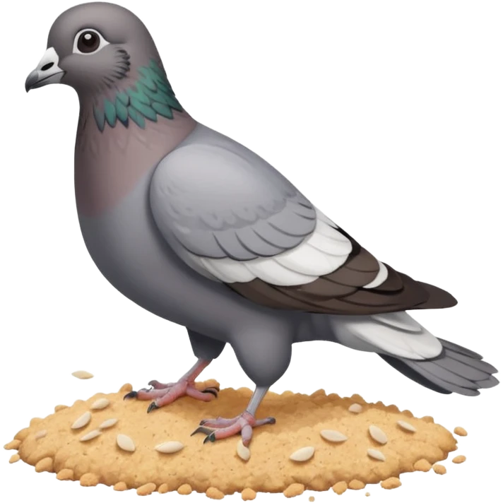 Pigeon + crumb trail emoji