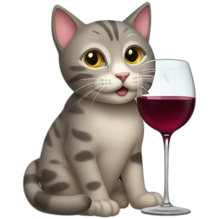 cat drinking wine emoji
