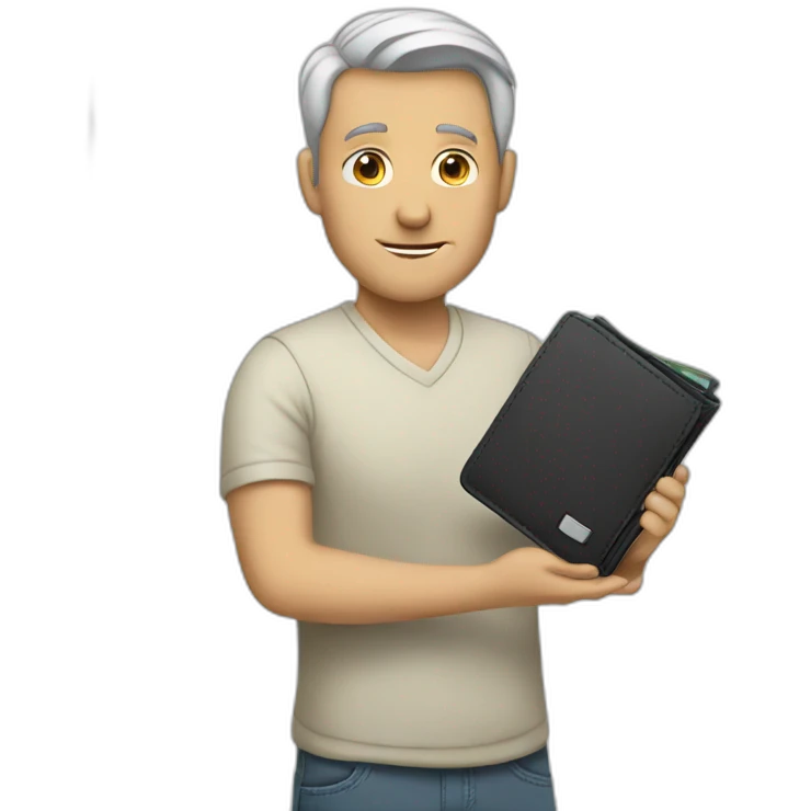 white man shows empty wallet emoji