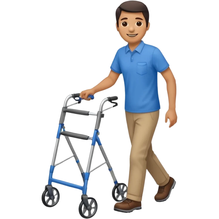 walking with walker on one arm emoji