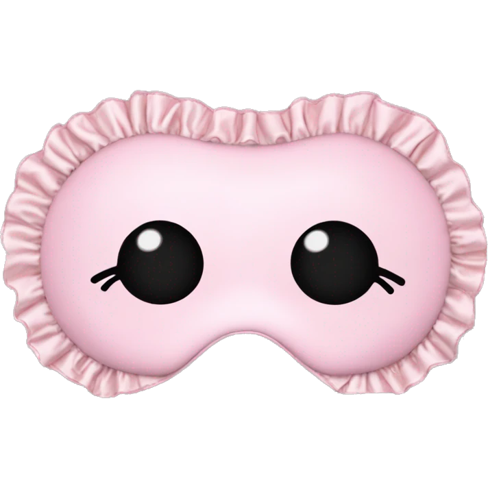 Light pink Frilly satin sleep mask without eyes emoji