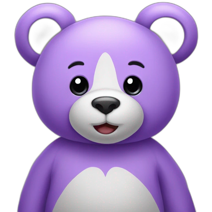 Un nounours qui tien un coeur violet très claire emoji