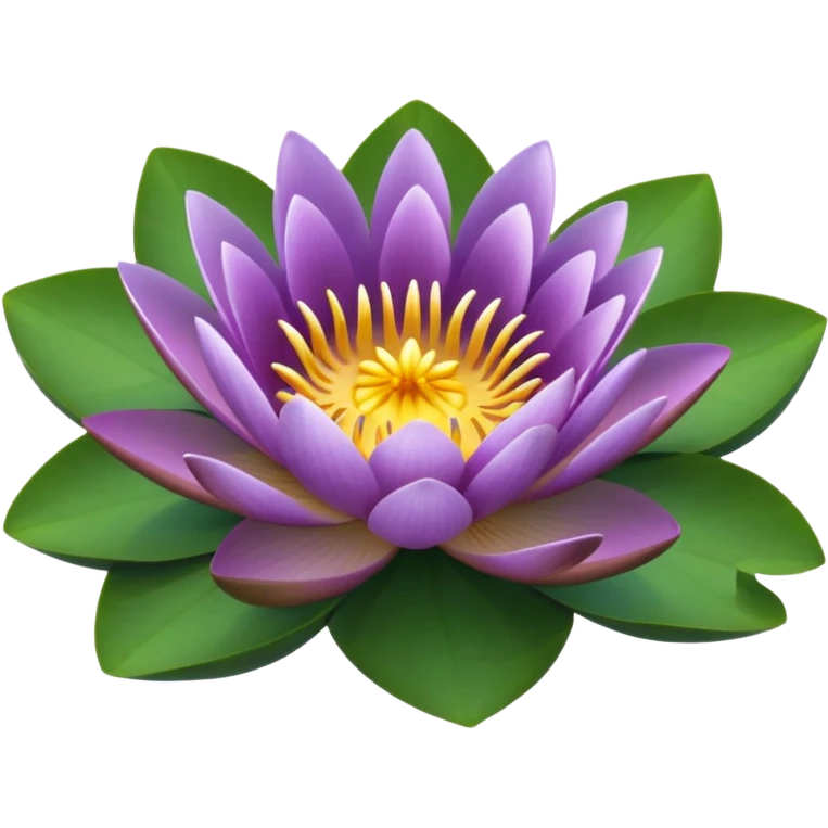purple water lily circle leaf emoji