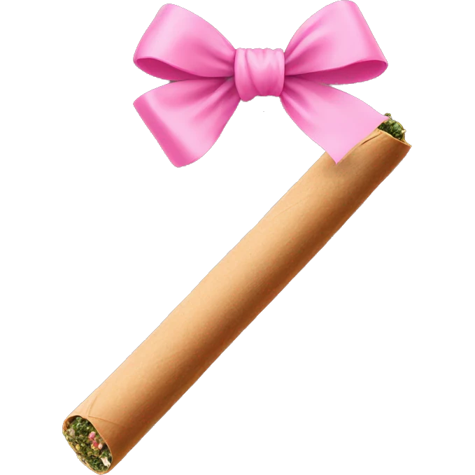 rolled cbd blunt add pink bow emoji