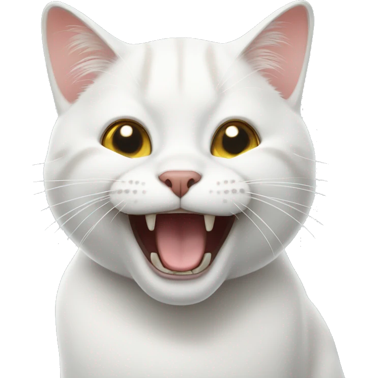 Laughing white British cat emoji