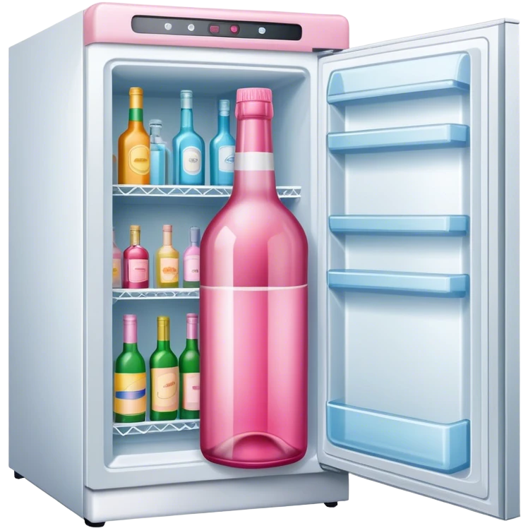 Pink alcohol bottle in the freezer emoji