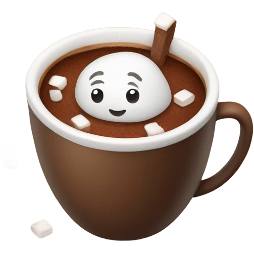 cocoa with marshmallow in cozy cup emoji