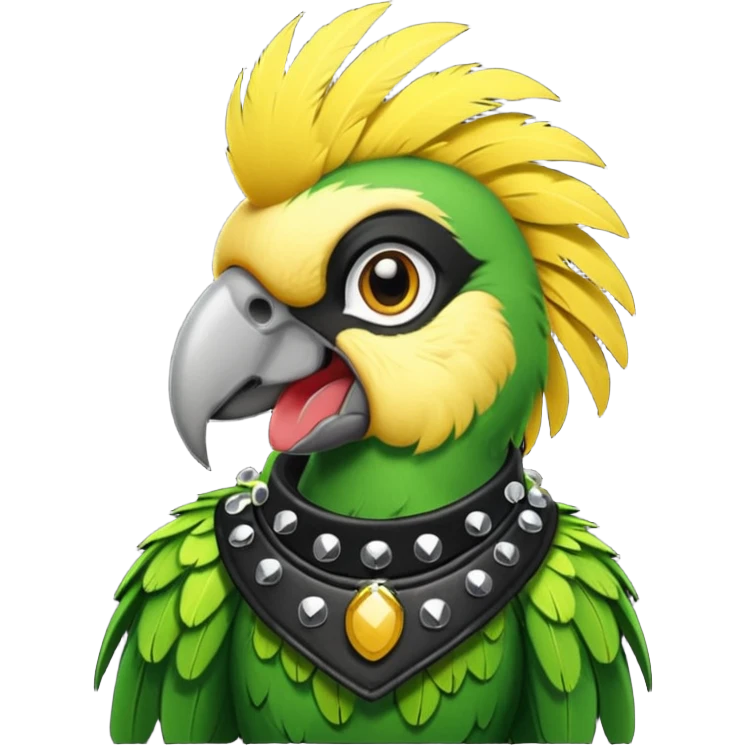 punk parrot vocalist singing emoji