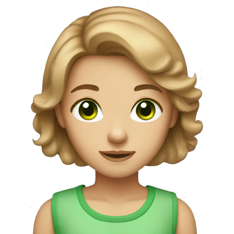 cute light brown hair with green eyes  emoji