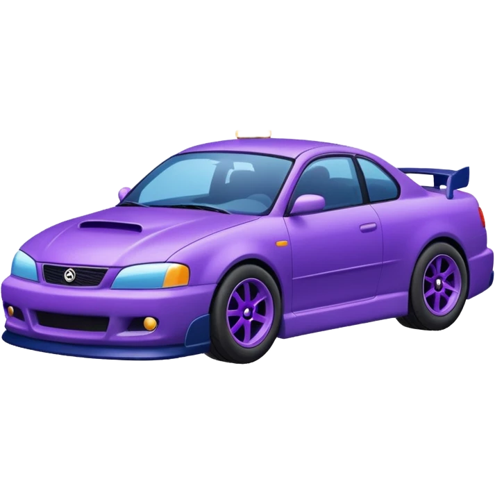Purple and navy blue car doing a drift. emoji