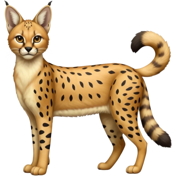 Serval-Caracal-Caraval-Seracal-animal-Fakémon-hybrid (full body) emoji
