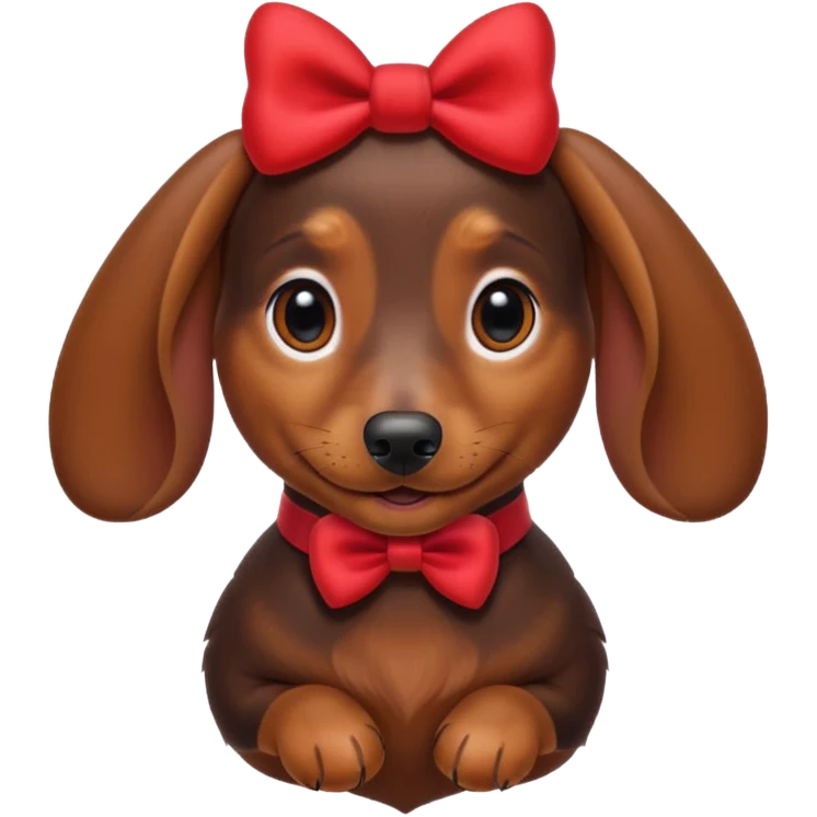 Female Dachshund with red hello kitty bow emoji