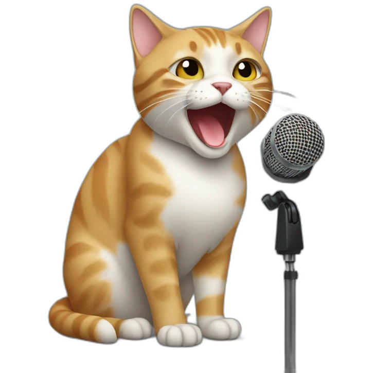 cat singing into mic emoji
