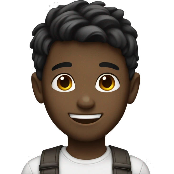 smiling boy with ears dark hair emoji