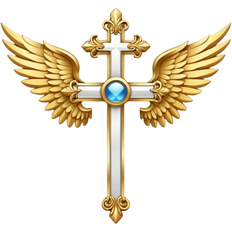 Symbol of cross with  wings on left and right  emoji