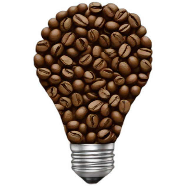 a lightbulb made of coffee beans emoji