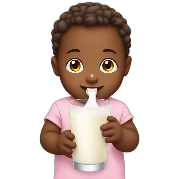 baby driking a glass of milk emoji
