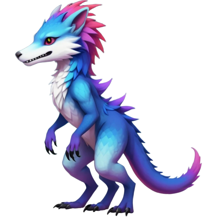 Exotic colorful badass elegant wild beautiful natural cute badass epic anthro modern furry sergal-vernid-creature, full body, colors-gradient pretty hair, aesthetic, art by LiLaiRa, art by art by Falvie emoji