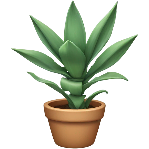Agave plant with periwinkle bow around the pot emoji