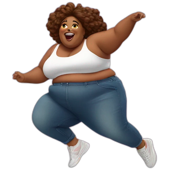 Fat Lizzo flying emoji