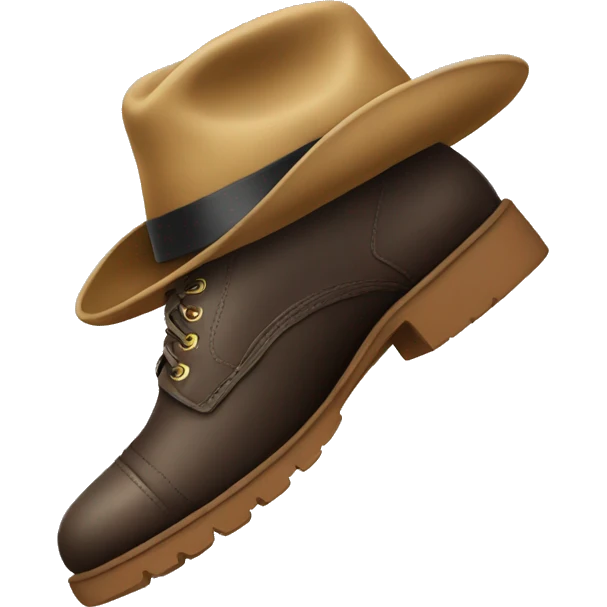 a shoe wearing a hat emoji