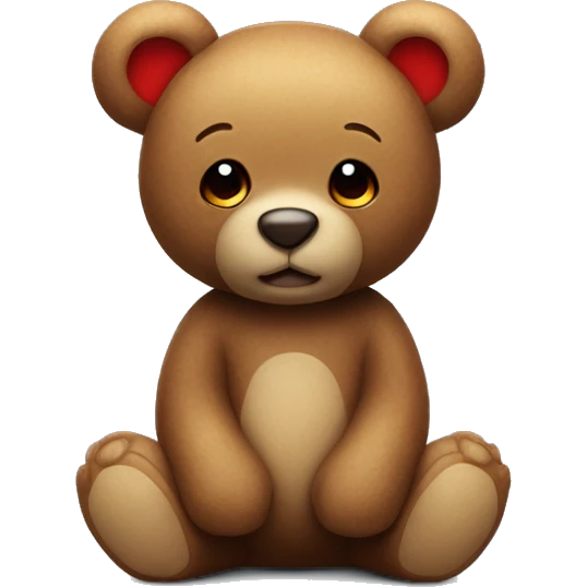 Little teddy bear with a red hart în his arms  emoji
