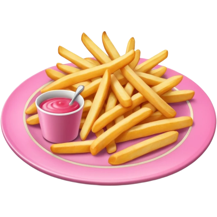 Pink plate with fries  emoji