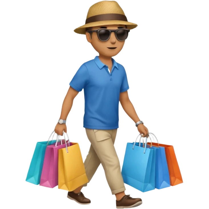 man walking with shopping bags emoji