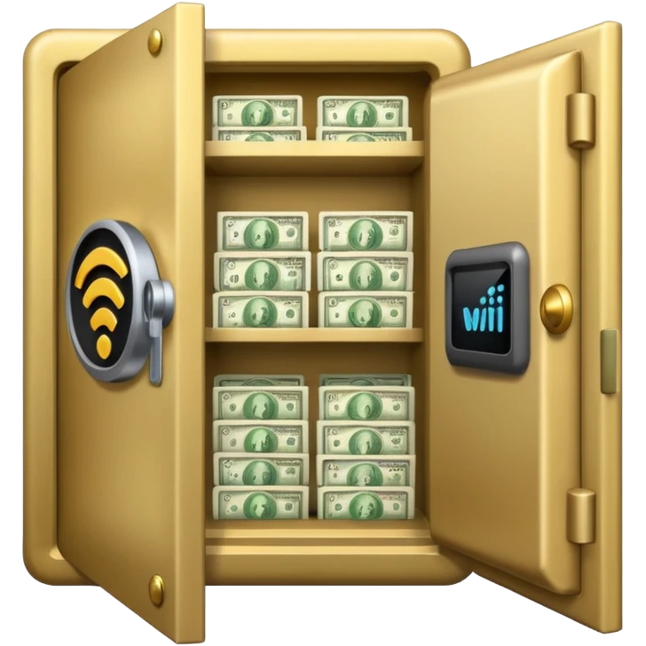 open filled cash money wifi vault emoji
