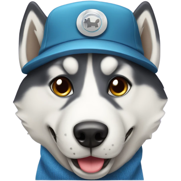 Husky wearing hat emoji